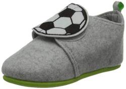 Playshoes Filz Hausschuh, grau Fußball, 28 EU von Playshoes