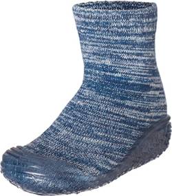 Playshoes Hausschuh-Socke gestrickt, Unisex-Kinder Hohe Hausschuhe, Blau (Marine 11), 22/23 EU (6 Child UK) von Playshoes