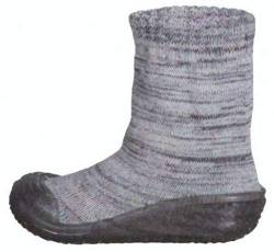 Playshoes Hausschuh-Socke gestrickt, Unisex-Kinder Hohe Hausschuhe, Grau (grau 33), 26/27 EU (9 Child UK) von Playshoes