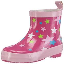 Playshoes Jungen Unisex Kinder Gummistiefel Halbschaft Regenstiefel, pink Sterne, 18 EU von Playshoes