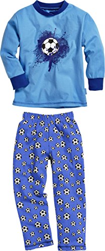 Playshoes Jungen Schlafanzug Single-Jersey Fußball 411303, 7 - Blau, 80 von Playshoes