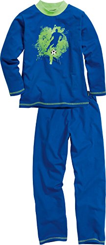 Playshoes Jungen Single-Jersey Fußball Zweiteiliger Schlafanzug, Blau (original 900), (Herstellergröße: 104) von Playshoes