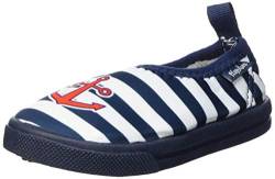 Playshoes Jungen Unisex Kinder Aqua-Schuhe Slipper Maritim, Marine/weiß, 28/29 EU von Playshoes