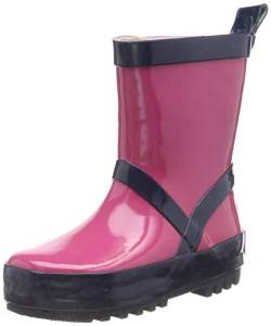 Playshoes Kinder Gummistiefel aus Naturkautschuk, trendige Unisex Regenstiefel mit Reflektoren, Pink Marine, 26/27 EU von Playshoes