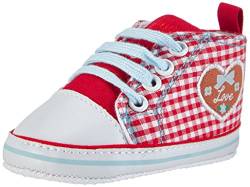 Playshoes Mädchen Baby Turnschuhe, Sneaker Herzchen Love Krabbel-& Hausschuhe, Rot, 16 EU von Playshoes