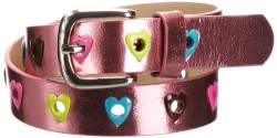 Playshoes Mädchen Gürtel 601330 Mädchen Glitzer Gürtel mit Herzchen, Gr. 55, Mehrfarbig (pink) von Playshoes