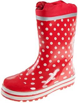 Playshoes Mädchen Gummistiefel, Rot Punkte, 24/25 EU von Playshoes