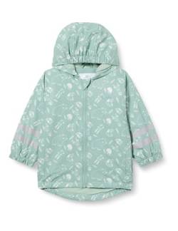 Playshoes Unisex Kinder Fleece-Futter Regenmantel Regenjacke Regenbekleidung, grün Waldtiere, 104 von Playshoes