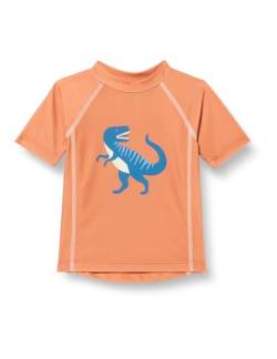 Playshoes Unisex Kinder UV-Schutz Bade Shirt Schwimmshirt Badebekleidung, Dino Ocker, 110/116 von Playshoes