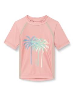 Playshoes Unisex Kinder UV-Schutz Bade Shirt Schwimmshirt Badebekleidung, Palmen Koralle, 110/116 von Playshoes
