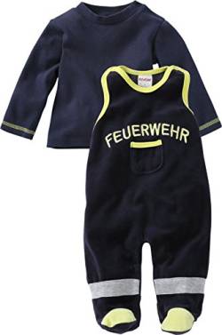 Schnizler Unisex Baby Strampler-set Nicki Feuerwehr 810001, 11 - Marine, 56 von Playshoes