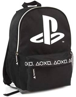 Playstation Sony Logo Schwarzer Gamer Rucksack | 16 stilvolle Tasche für Gaming-Enthusiasten | Verbessern Sie Ihren Stil mit dem ikonischen Design | Mehrere Fächer | Strapazierfähiges Material von Playstation