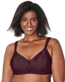 PLAYTEX Damen Secrets Perfectly Smooth Full Coverage Wireless T-Shirt volle Figuren BH, Blickdicht, Nightfire Red Stripe, 100C von Playtex