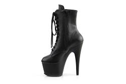 Pleaser ADORE-1020, Damen Halbschaft Stiefel, Schwarz (Schwarz (Blk Faux Leather/Blk Matte)), 42 EU (9 Damen UK) von Pleaser