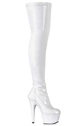 Pleaser Adore-3000 Damen Kurzschaft Stiefel, Weiß (Weiss (Wht Str Pat/Wht)), 40-41 EU / 10 US von Pleaser