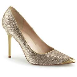 Pleaser CLASSIQUE-20, Damen Pumps, Gold Glittery Lame Fabric, 45 EU von Pleaser