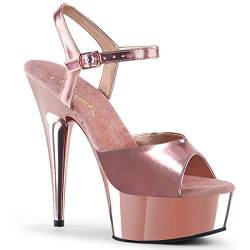 Pleaser DELIGHT-609 Damen Plateau High Heels, PU Rose Gold, EU 38 (US 8) von Pleaser