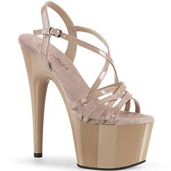 Pleaser Damen ADORE-713 Plateau High Heels Sandalette Lack Nude 39 EU von Pleaser