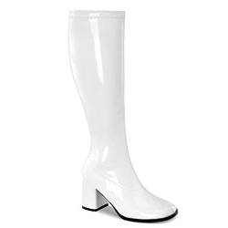 Pleaser Damen Gogo 300Wc Kurzschaft Stiefel, Weiß (Wht Str Pat), 40 EU von Pleaser