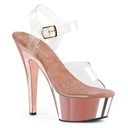 Pleaser Damen KISS-208 Plateausandalen, Clear/Rose Gold Chrome, 39 EU (9 US) von Pleaser