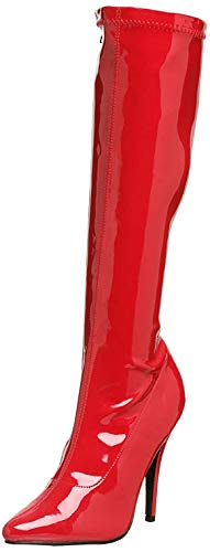 Pleaser Damen SEDUCE-2000 Kurzschaft Stiefel, Rot (Rot (Red STR Pat) von Pleaser