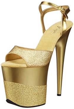 Pleaser FLAMINGO-809-2G, Damen Plateau Sandalen, Gold (Gold (Gold Gltr/Gold-Gltr)), 41 EU (8 Damen UK) von Pleaser