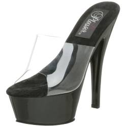 Pleaser KISS-201, Damen Plateau Sandalen, Schwarz (Schwarz (Clr/Blk)), 41 EU (8 Damen UK) von Pleaser