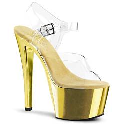 Pleaser Sky308/c/hpch, Damen Sandalen, Clr/Gold Chrome, 35 EU (2 UK) von Pleaser