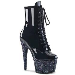 Pleaser Womens ADORE-1020LG/B/ROGLDG Boots, Black Pat Black Multi Glitter, 41 EU von Pleaser