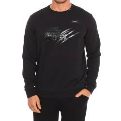 Plein Sport Herren-Sweatshirt mit langen Ärmeln und Rundhalsausschnitt, FIPSG601, Schwarz , XL von Plein Sport