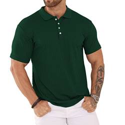 Plilima Poloshirt Herren Kurzarm Golf Poloshirt Herren Polohemd Polo Shirts Männer Polo Tshirt Grün 3XL von Plilima