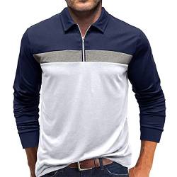 Plilima Poloshirt Herren Langarm Kontrastfarben Golf Poloshirt Herren Tennis Shirt Herren Polohemd Polo Shirts von Plilima
