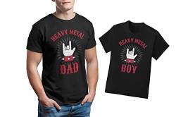 Vater Sohn Partnerlook Tshirt Set - 2 Stück - Vater Sohn Geschenk - Papa Sohn Partnerlook Heavy Metal Dad Und Heavy Metal Boy - Papa Sohn Outfit - Vater Geschenk von PlimPlom