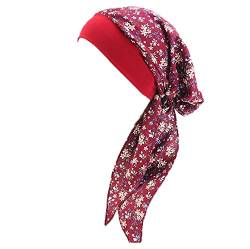 Pluto & Fox Kopftuch Damen Chemo Turban Elegant Bandana Kopfbedeckung für Krebs, Chemotherapie, Haarausfall, Schlaf, Make up (Wein) von Pluto & Fox