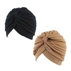 Turban Damen Kopfbedeckung Chemo Blume Muslim Kopftücher Turban Hut Simple (A) von Pluto & Fox