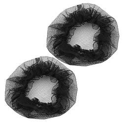 2 Stueck Netzgewebe Broetchen Haar Abdeckungen Haarnetz - Schwarz von Pmandgk