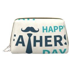 Kleine Kosmetiktasche aus Leder für Geldbörse, Reise-Make-up-Tasche, tragbar, vielseitig, mit Reißverschluss, für Damen, Galaxie-Grün, Happy Vathers Day, Einheitsgröße, Kosmetikkoffer von Pmnnerefaq