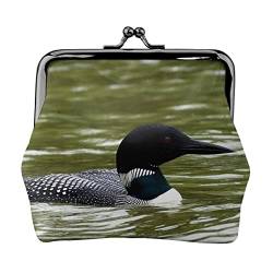 Puerto Rico Mini-Münzgeldbörse, Leder, Kussschloss, Geldbörse, Geldbeutel, Tasche für Damen, Mädchen, Kinder, Loon Nature Birds, Einheitsgröße, Münztasche von Pmnnerefaq