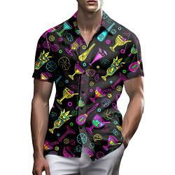 80er Jahre Hemden für Herren Lustiges Vintage 90er Jahre Outfit für Männer Hawaiihemden Button-Up 90er Jahre Party Strand Hemd Herren 80er Jahre Kleidung, 80er 90er Jahre Neon Disco, L von PmseK