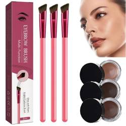 Anjoize Eyebrow, Anjoize Eyebrow Pen 4d, Home Eyebrow Care Kit 4d Laminated, 4d Hair Stroke Brow Stamp Brush, Anjoize 4d Ultra Thin Brow Groomer (3Color) von Pnedeodm