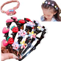 Sweet Princess Hairstyle Hairpin, Double Layer Headbands with Clips Twist Plait, Hair Band with Clips, Sweet Princess Hairpin, Princess Hairstyle Hairpin Headband (4pc-A) von Pnedeodm