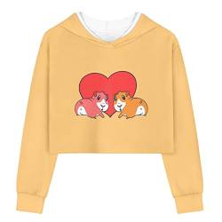 Poceacles Kinder Pullover Kapuzenpullover Casual Hoodie für Mädchen Crop Tops Größe 5-14, Meerschweinchen, 11-12 Jahre von Poceacles