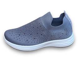 Pogolino Damen Sneakers Glitzer Slip On Sportschuhe Laufschuhe Freizeitschuhe (Grau 37) von Pogolino