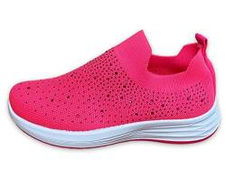 Pogolino Damen Sneakers Glitzer Slip On Sportschuhe Laufschuhe Freizeitschuhe (Pink 36) von Pogolino