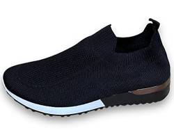 Pogolino Damen Sneakers Slip On Laufschuhe Turnschuhe Freizeitschuhe (6101 Schwarz 37) von Pogolino