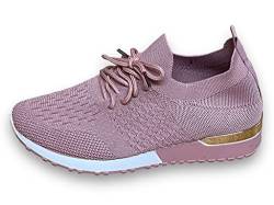 Pogolino Damen Sneakers Slip On Laufschuhe Turnschuhe Freizeitschuhe (6102 Rosa 39) von Pogolino