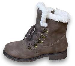 Pogolino Damen Stiefeletten Boots warm gefüttert Schnürstiefeletten Outdoor Winter Stiefel Schuhe ST803 Braun 38 von Pogolino