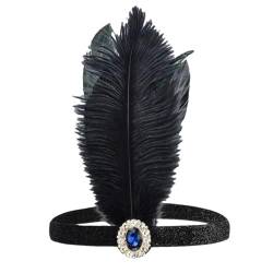1920er Jahre Vintage Feder Stirnband Haarband Kopfschmuck Kostüm Requisiten Cosplay Zubehör Haarband A von Pohullan