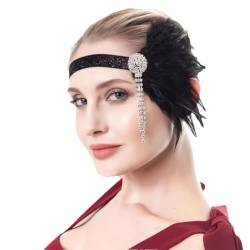 1920er Jahre Vintage Feder Stirnband Haarband Kopfschmuck Kostüm Requisiten Cosplay Zubehör Haarband D von Pohullan