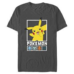 Fifth Sun Herren Pokemon Squares Team T-Shirt, Dunkelgrau, 3X-Groß von Pokémon